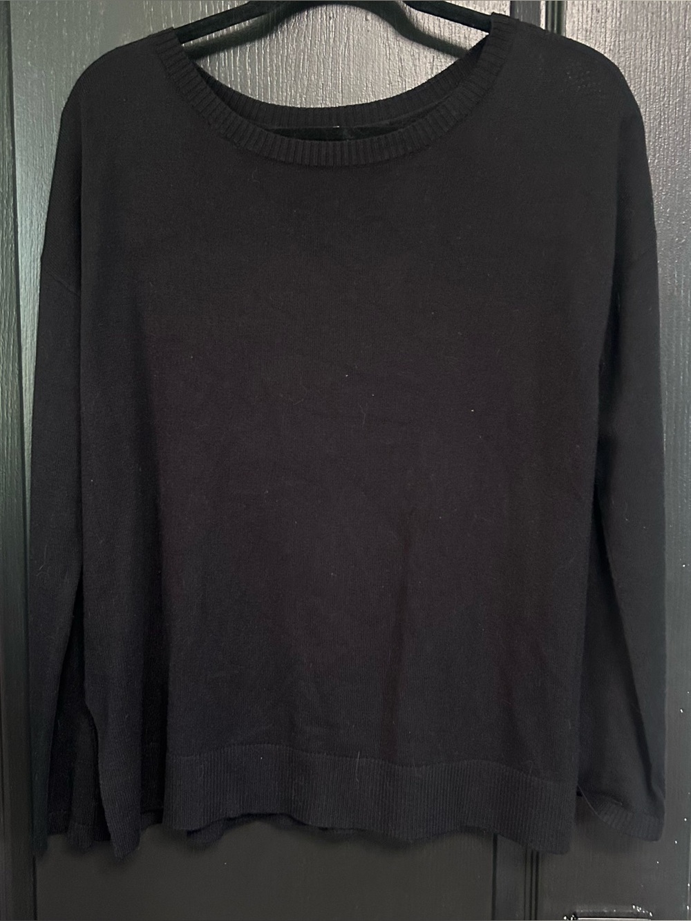 Lululemon Well Being Sweater, Size 8, Medium, Black, Mesh Back, Cashmere, Bamboo - Picture 2 of 8